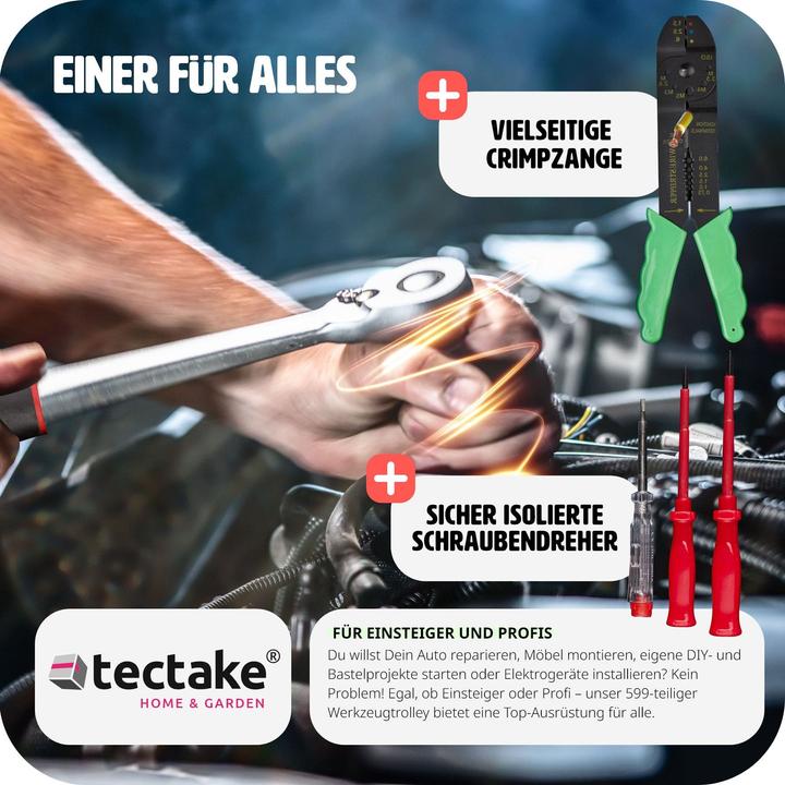 Image du produit tectake Boîte à outils sur chariot (1 pièces)
