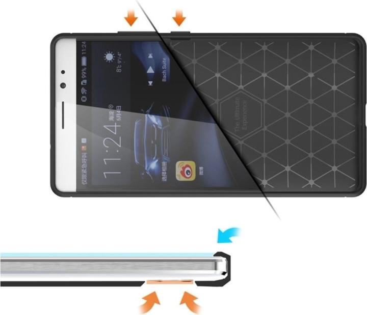Actual product image Screenguard Huawei Mate 8 Cover Carbon Brushed Soft TPU (Mate 8)