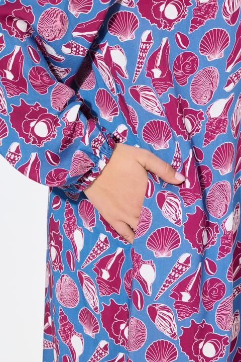 Immagine prodotto Ulla Popken Abito midi dal taglio oversize con conchiglie, scollo a V e maniche lunghe (50, 52)