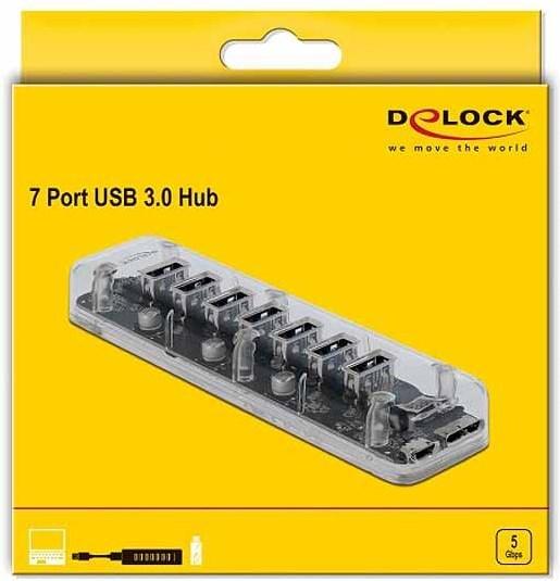 Produktbild Delock Externer USB 3.0 Hub (Micro USB, 7 Ports)