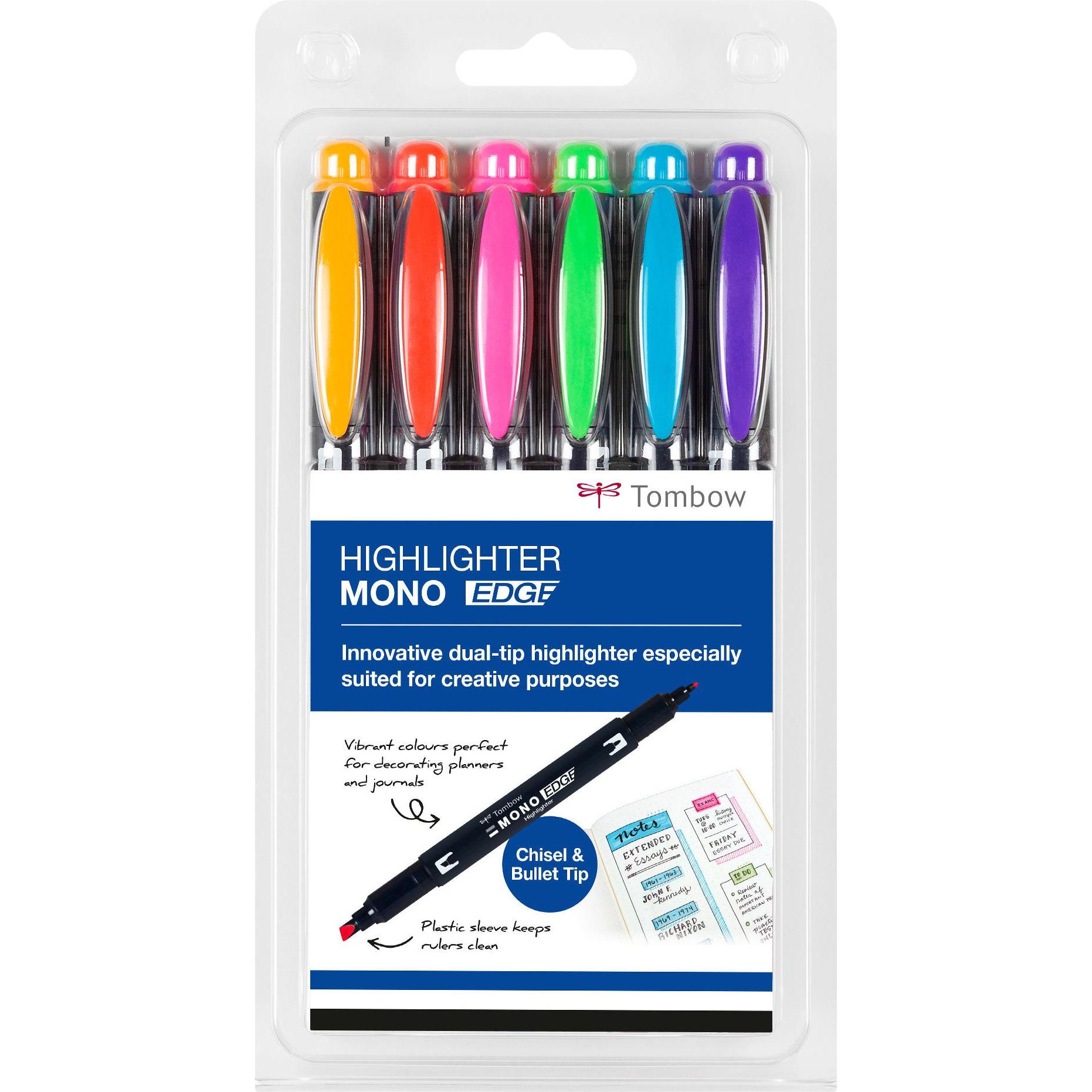 Thumbnail - Tombow, Marker, Mono Edge (Multicolor, 3.80 mm, 6 x)