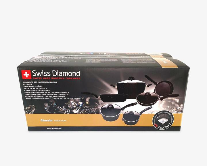 Image du produit Swiss Diamond Set de 10 poêles CLASSIC XD Noir (28 cm, Ensemble de casseroles et de poêles de cuisson, Aluminium)