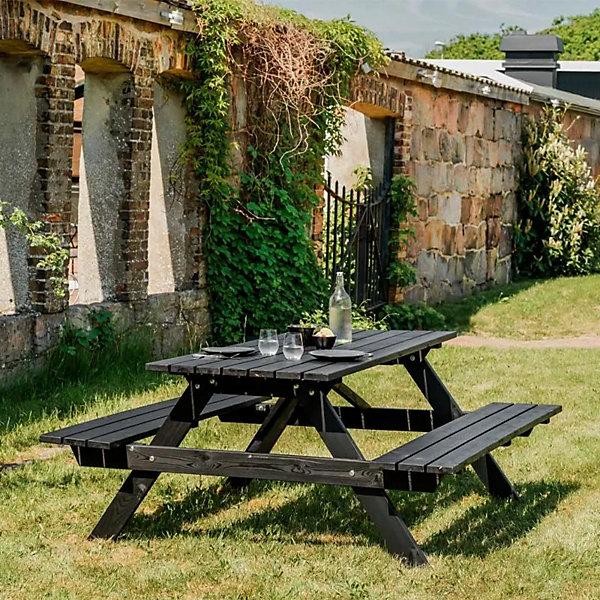 Image du produit kaiserkraft Ensemble table et bancs rectangulaire (150 x 71.50 x 71.50 cm)