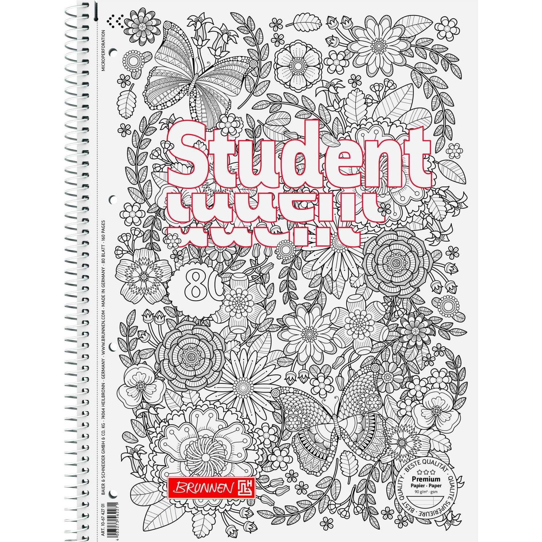 Brunnen, Heft + Block, Collegeblock ZENart (A4, Liniert)