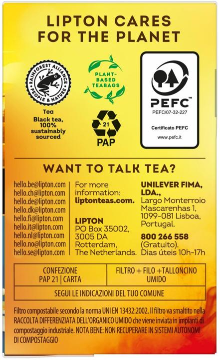 Nährwerte und Zutaten Lipton Earl Grey (32 g)