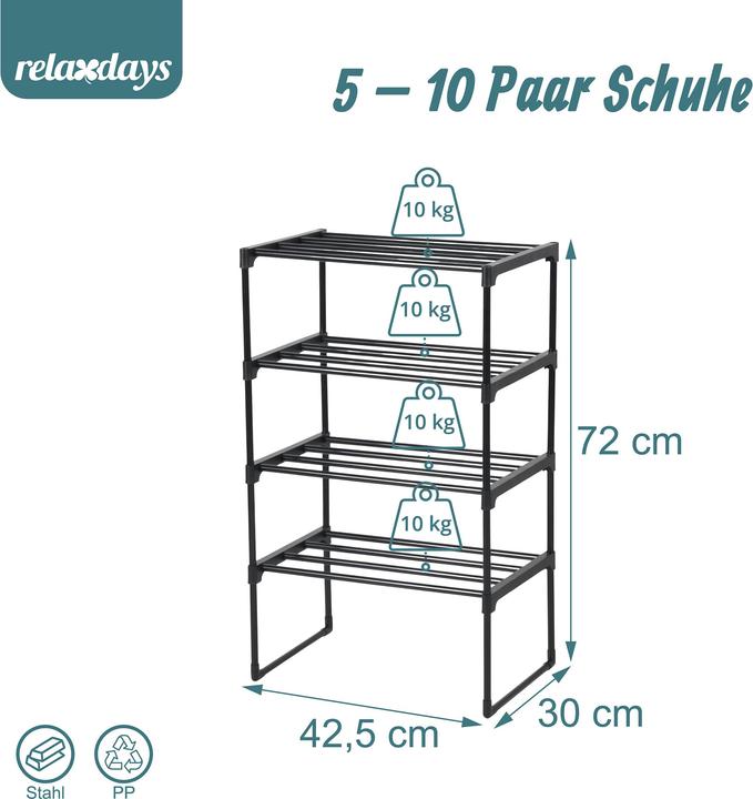 Productafbeelding Relaxdays Schuhregal (42.50 x 30 x 72 cm)