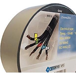 Stokvis Tapes, Klebeband, STOKVIS PVC isoleringstape 25 mm x 20 m, grå (25 mm)