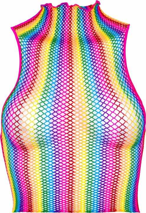 Produktbild Leg Avenue Rainbow net high neck crop top (One Size)