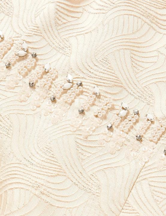 Actual product image Gina Bacconi Artex Metallic Jacquard Beaded Dress (44)