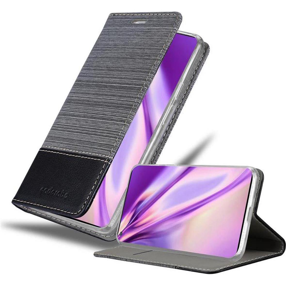 Cadorabo Book Jeans Optik Cover (OnePlus 8 Pro), Smartphone Hülle, Grau