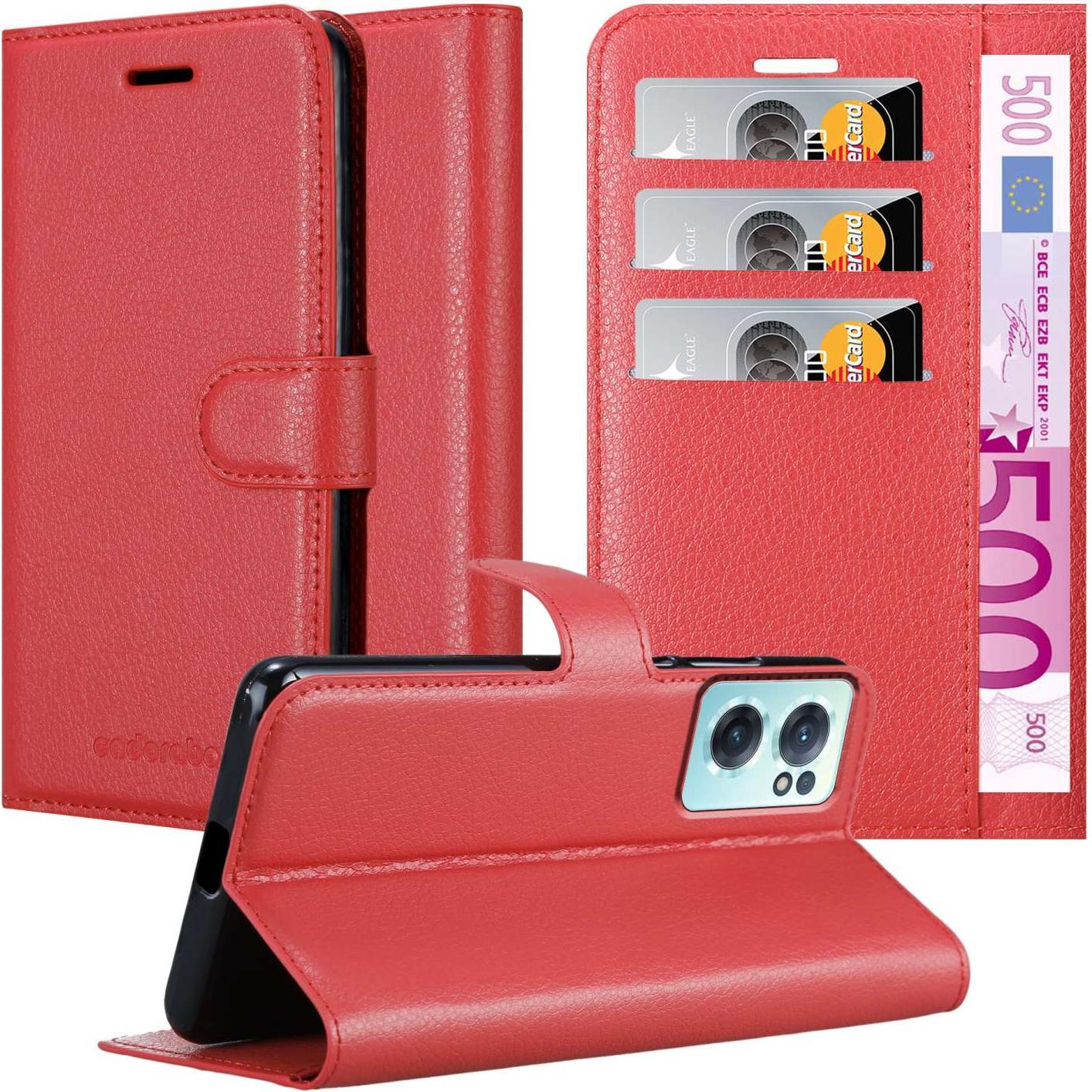 Cadorabo Book Stand Hülle für OnePlus Nord CE 2 5G (OnePlus Nord CE 2 5G), Smartphone Hülle, Rot