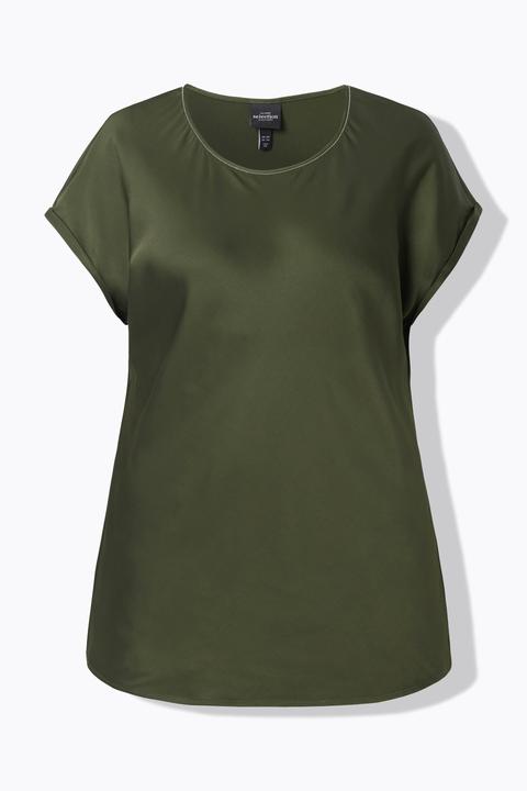 Actual product image Ulla Popken Cap Sleeve Satin Blouse (58, 60)