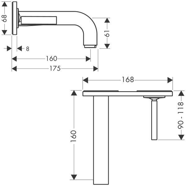 Actual product image hansgrohe Single lever basin mixer AXOR CITTERIO DN 15 UP m Pl with spout 165mm chrome