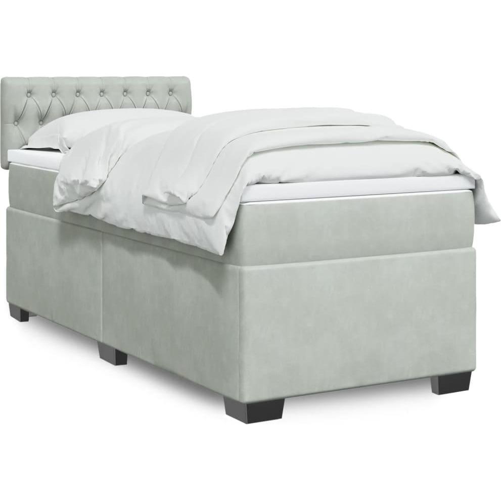 VidaXL, Bett, Bo x springbett mit Matratze 160 x 200 cm Samt (160 x 200 cm)