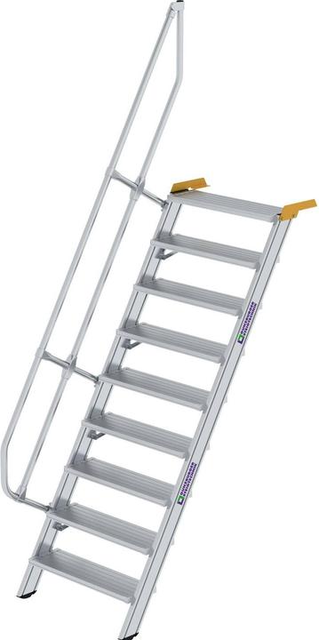 Productafbeelding Munk Trap 60ï¿½ tredebreedte 800 mm 9 treden aluminium geribbeld (Steigers, 80 cm)