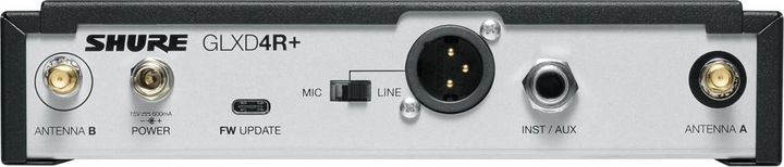 Produktbild Shure GLXD14R+/85 draadloos racksysteem met WL185 dasspeldmicrofoon