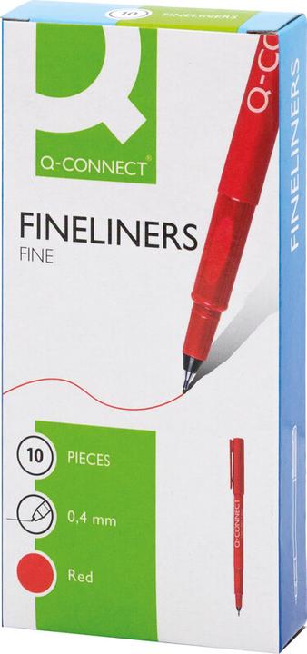 Actual product image Q-Connect Fineliner (Red, 10 x)