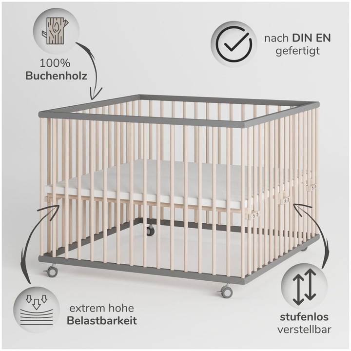Produktbild Sämann Premium Laufgitter (75 cm, 100 cm, Buche)