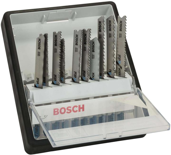 Produktbild Bosch Professional Zubehör 10-tlg. Stichsägeblatt-Set Metal, Robust Line, T-Schaft