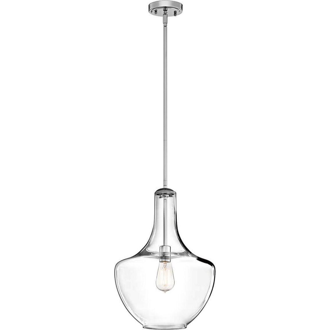Elstead Lighting, Pendelleuchte, Everly Hängeleuchte E27 51cm Chrom (E27)