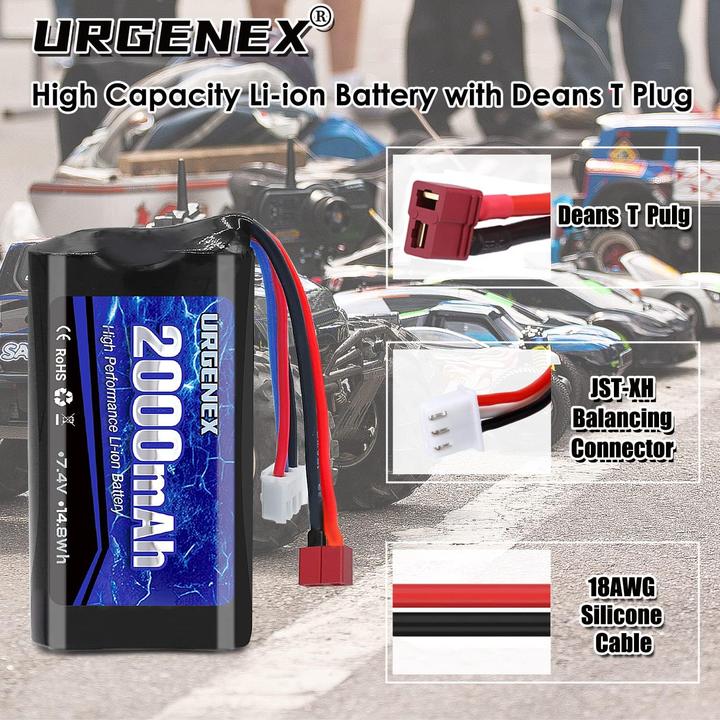 Immagine prodotto Urgenex RC 7.4 V Li-Ion Akku 2000 mAh (7.40 V, 2000 mAh)