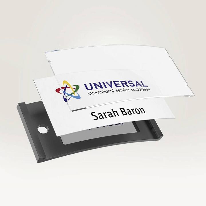 Actual product image Badgepoint POL30MA02-20DR Name badges, 65 x 30 mm, dark grey