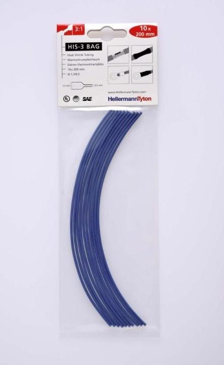 Produktbild HellermannTyton Schrumpfschlauchsortiment Blau (10 x)