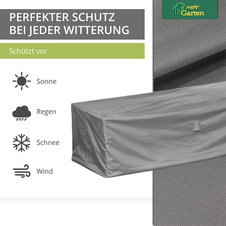 Actual product image Mehr Garten Protective cover for garden corner sofa | 200 x 90 x 80 cm | 600D Oxford woven polyester