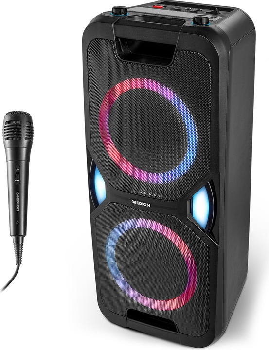 Immagine prodotto Medion MD 44468 Altoparlante per feste nero (15 h, Corrente elettrica, Batteria ricaricabile)