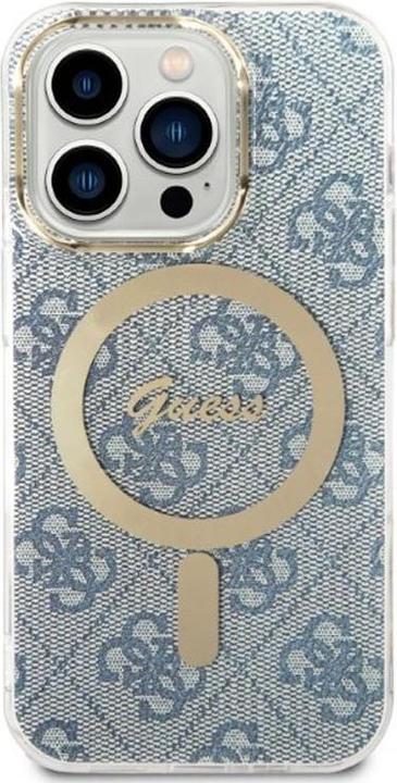 Image du produit Guess Zestaw GUBPP14XH4EACSB Etui+ chargeur iPhone 14 Pro Max 6,7" niebieski/blue hard case 4G Print (Apple iPhone 14 Pro Max)