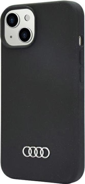 Actual product image Audi Silicone Case iPhone 14 6.1" czarny/black hardcase AU-LSRIP14-Q3/D1-BK (Apple iPhone 13, Apple iPhone 14, Apple iPhone 15)