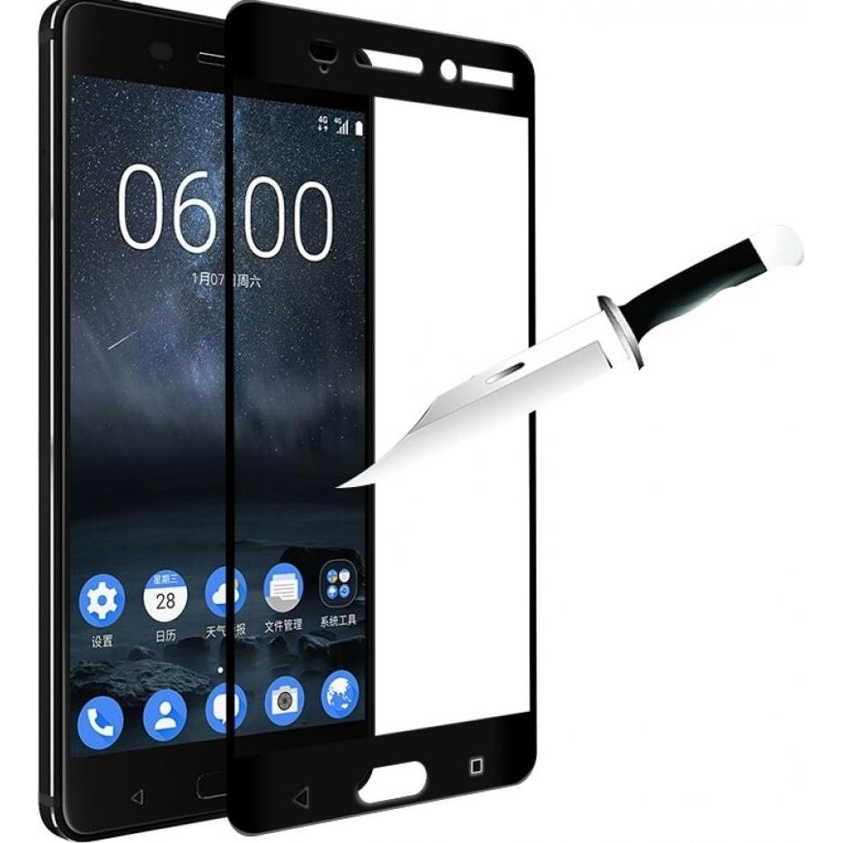 Screenguard Nokia 8 Full Screen Panzerglas Schutzfolie 2.5D 9H (1 Stück, Nokia 8), Smartphone Schutzfolie, Schwarz