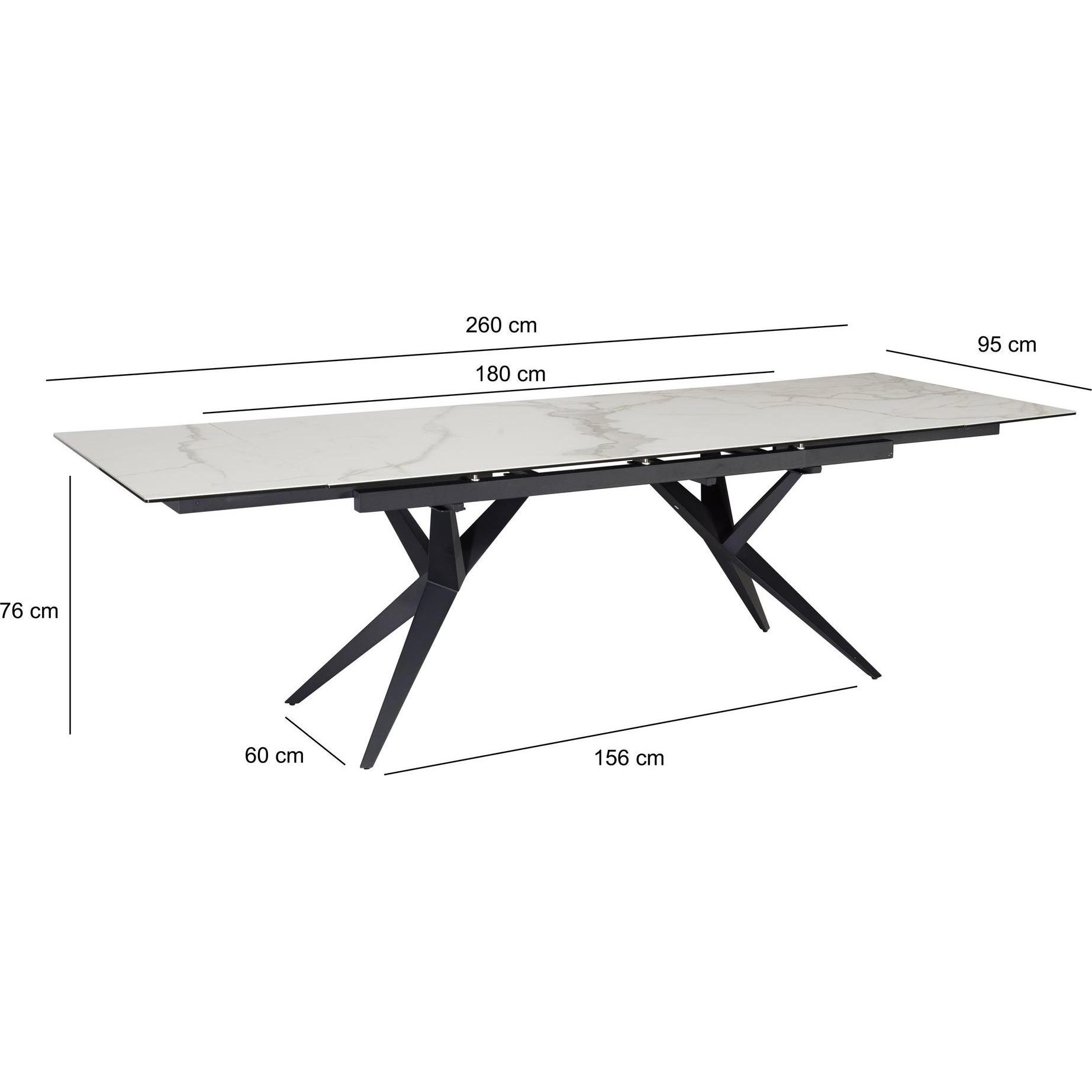 Thumbnail - FineBuy, Esstisch, Esstisch Esszimmertisch 180 - 260 cm Keramiktisch Ausziehbar Keramik