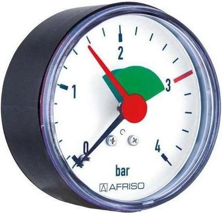 Produktbild Afriso Rohrfedermanometer HZ 63 axial Gehäuse-d= 63mm, G 3/8 B, 0-4 bar
