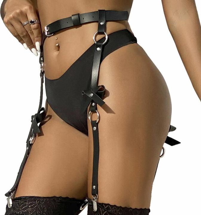 Image du produit Subblime Chaînes De Cuir-Harnais De Jambe Noir Une Taille