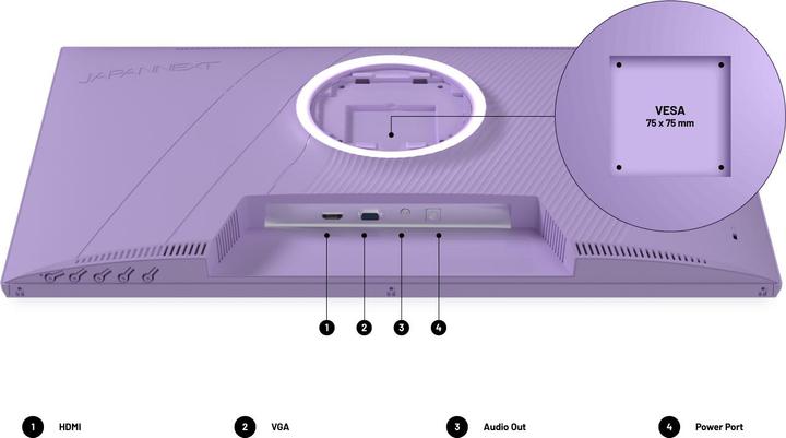 Actual product image Japannext 60,5cm JN-I238FHD120F-HSP-PP 16:9 HDMI lila FHD (1920 x 1080 pixels, 23.80")