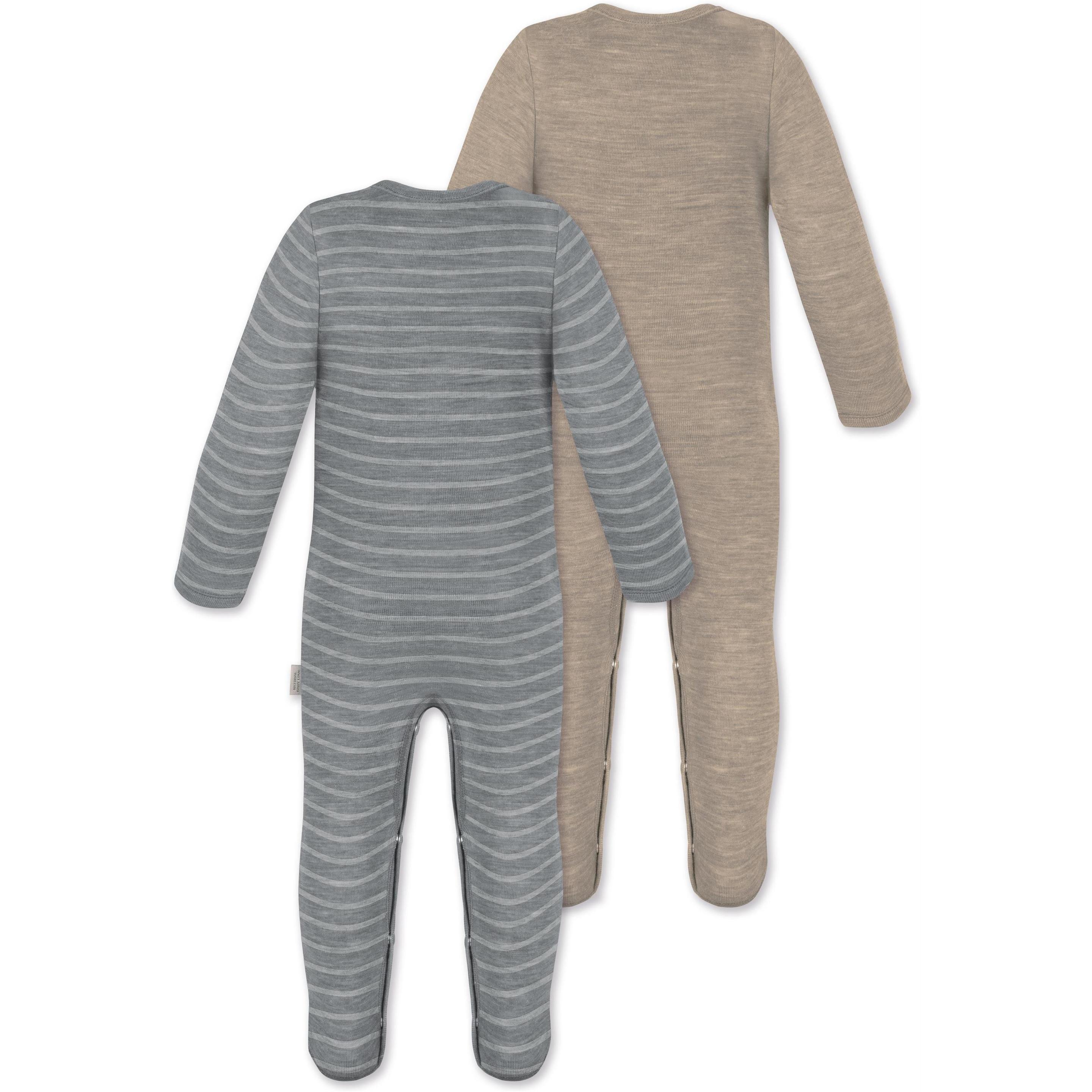 Thumbnail - Normani, Herren, Strampler, 2er Pack MERINO Baby Merino Strampler „Levin" - 9413, Grau, (80)