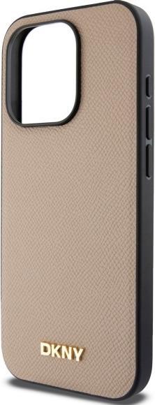 Actual product image DKNY - Leather Hardcase Grained PU Metal Logo MagSafe (DKHMP15XPGHLME) - iPhone 15 Pro Max - Beige (Apple iPhone 15 Pro Max)