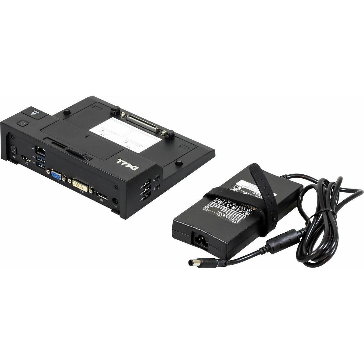 Dell E-Port Replicator (Docking Port, 3 Ports), Dockingstation + USB Hub, Schwarz