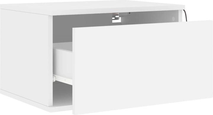 Produktbild vidaXL Wand-Nachttische mit LED-Leuchten 2 Stk. Weiss,Farbe (50 x 36 x 30 cm)