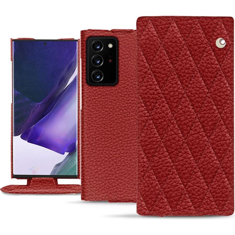 Noreve Lederschutzhülle vertikal (Samsung Galaxy Note 20 Ultra), Smartphone Hülle, Rot