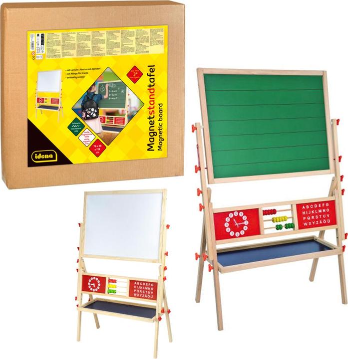 Image du produit Idena Tableau d'affichage magnétique 2 faces avec étagère blanc/vert 76x38x118cm