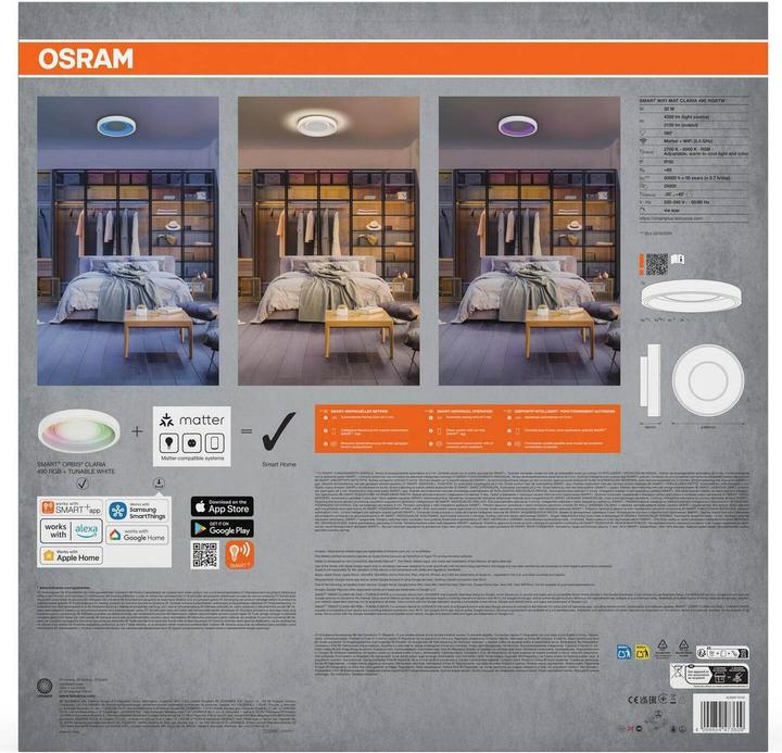 Produktbild Ledvance Smart Wifi Orbis Claria 490 RGB Tw (3150 lm)