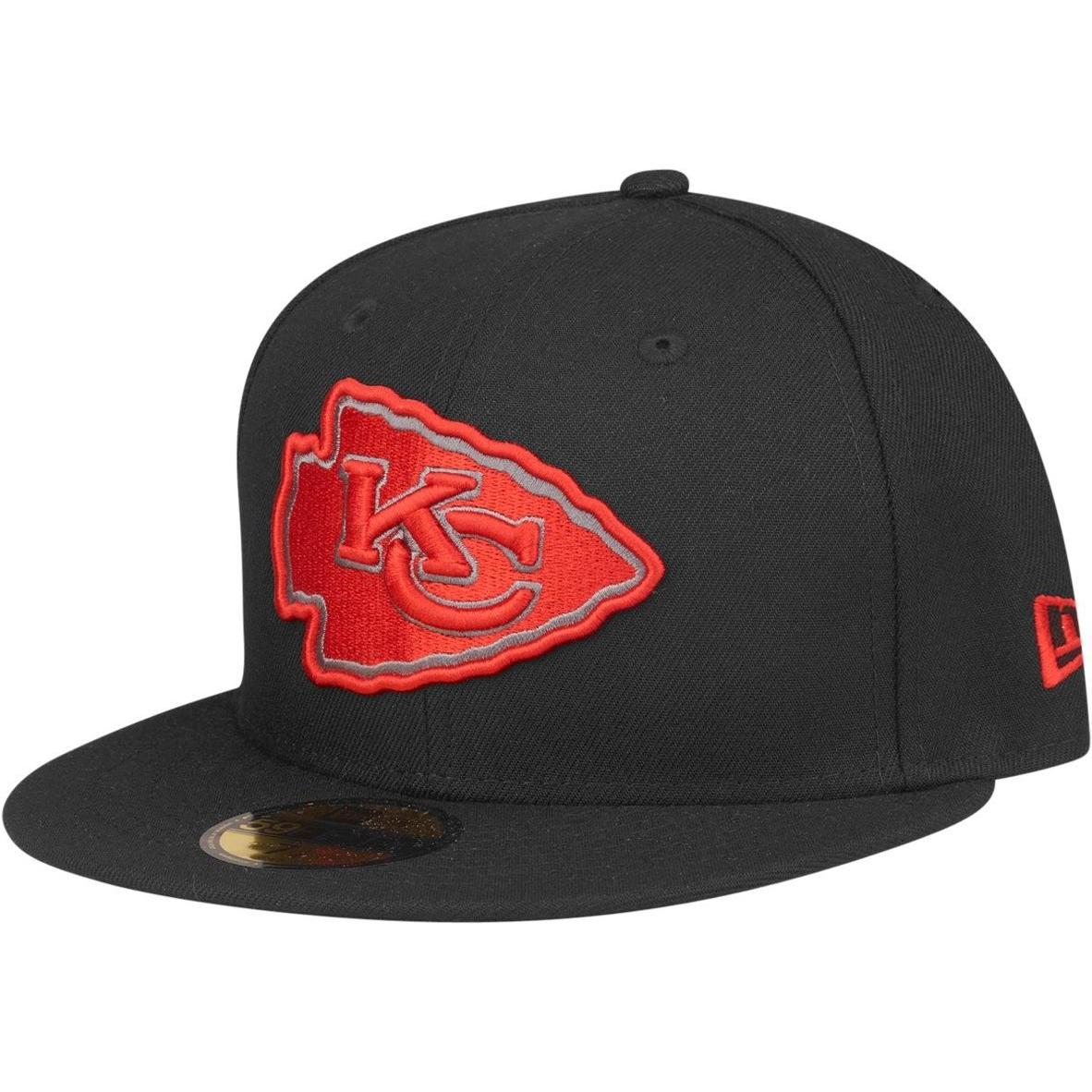 New Era, Herren, Cap, 59Fifty Fitted Cap - NFL Kansas City Chiefs - 7 1/4, Schwarz, (7 1/4)