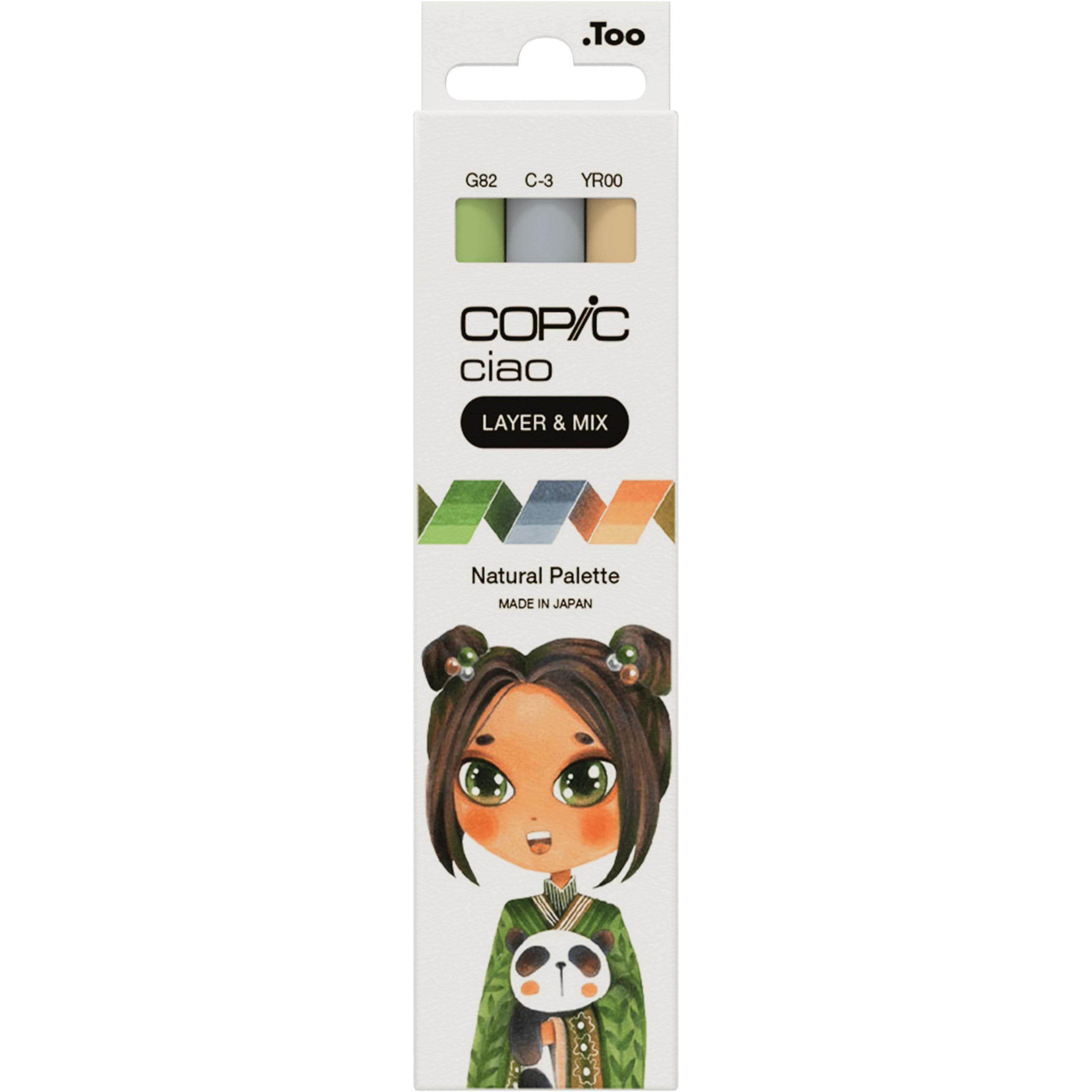 Copic, Marker, CIAO - Marker (G-82 Spring Dim Green, YR-00 Powder Pink, C-3 cool Gray No. 3, 6 mm, 3 x)