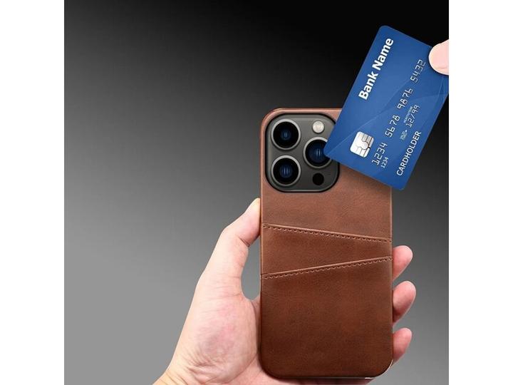 Produktbild Screenguard Apple iPhone 14 Pro CardCaddy Leder Backcase mit Kartenfächern (Apple iPhone 14 Pro)