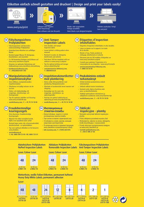 Immagine prodotto Avery Badge di prova a prova di falsificazione