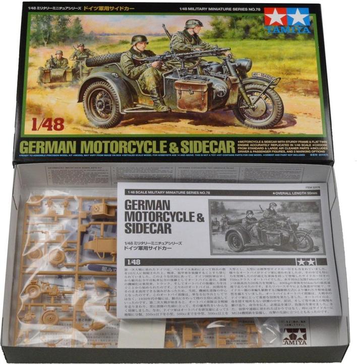 Actual product image Tamiya German Biker Sidecar