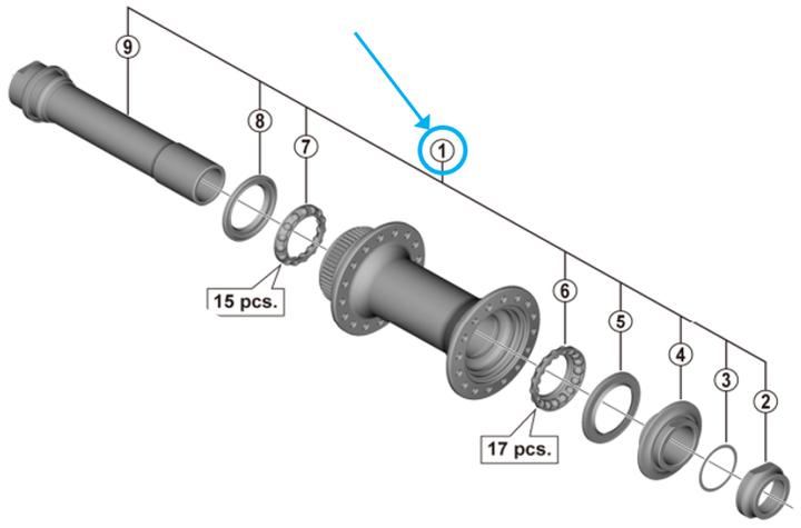 Productafbeelding Shimano Achse komplett HB-MT400-B (Onderdelen voor tuinmachines)