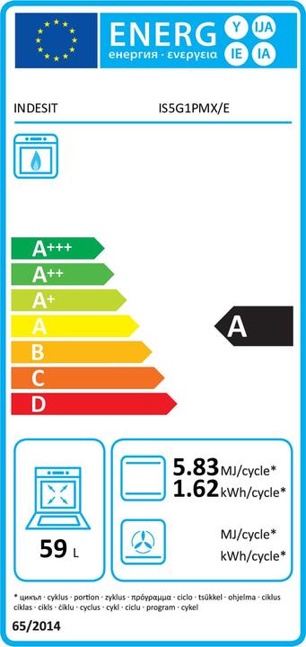 Energie-Label Indesit IS5G1PMX / E